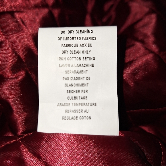 Faux fur jacket. Burgundy color. Decorated with crystals. Detached hood. - Picture 3 of 6